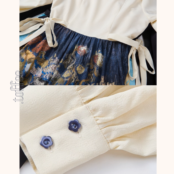 秋の庭に咲く詩・アートスカート《Z01148》