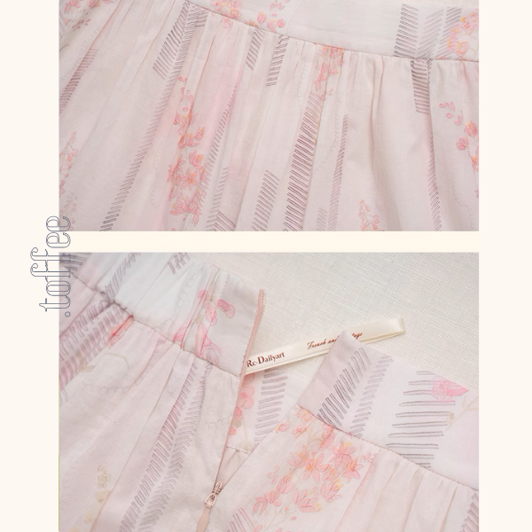 桜ピンクプリーツシャツ&ミモレ丈ティーアドスカートセットアップ《Z00867》