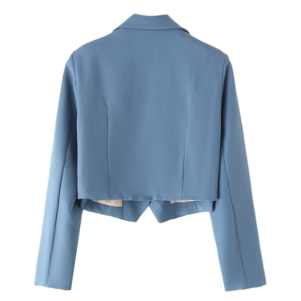 【2color】レイヤード風シングルブレストショートジャケット Z00156