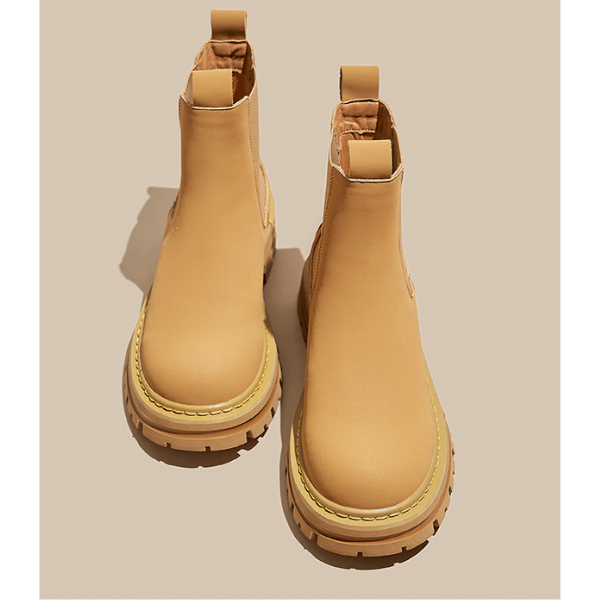 【3color】ラウンドトゥ厚底チェルシーブーツ X-521