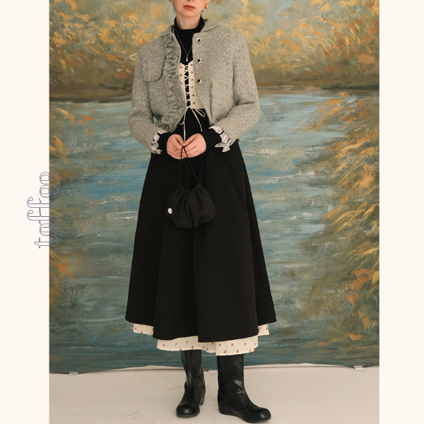 レイヤード花柄フレアスカート  《Z00705》