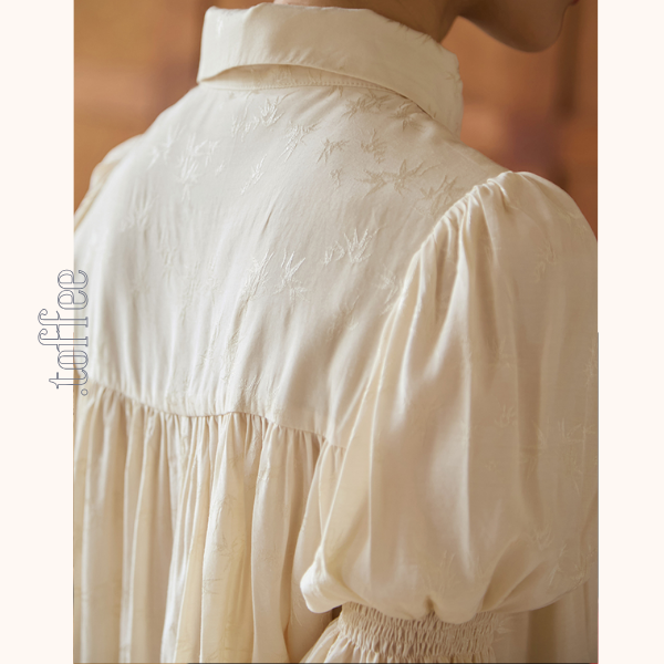 パフスリーブジャガードブラウス 《Z00808》