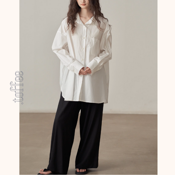 【2color】バックリボンオーバーサイズシャツ《Z00999》