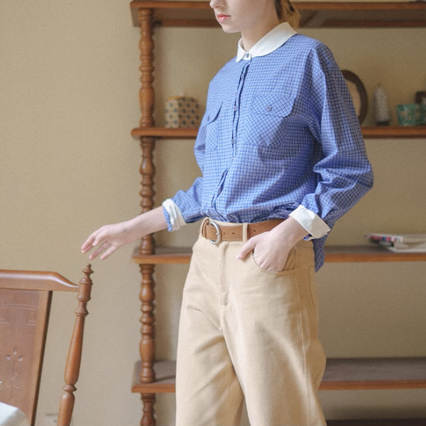 ドールカラータータンチェックシャツ《Z00907》