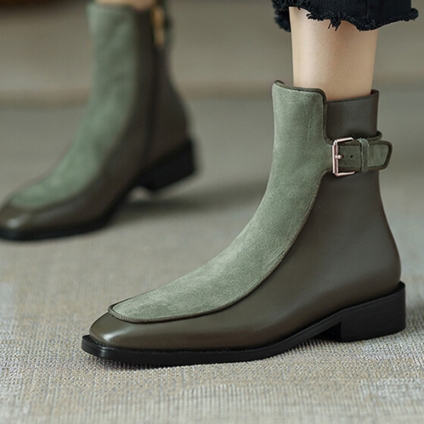 【3color】シームデザインベルテッドブーツ X-372