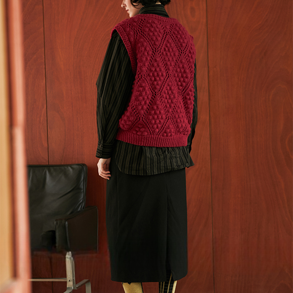 ストライプポロカラールーズシャツ 《Z00813》