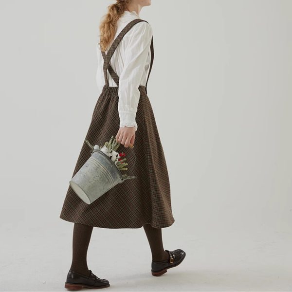 チェックサスペンダースカート Z00151