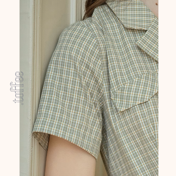 ダブルブレストチェック柄トレンチワンピース《Z00901》