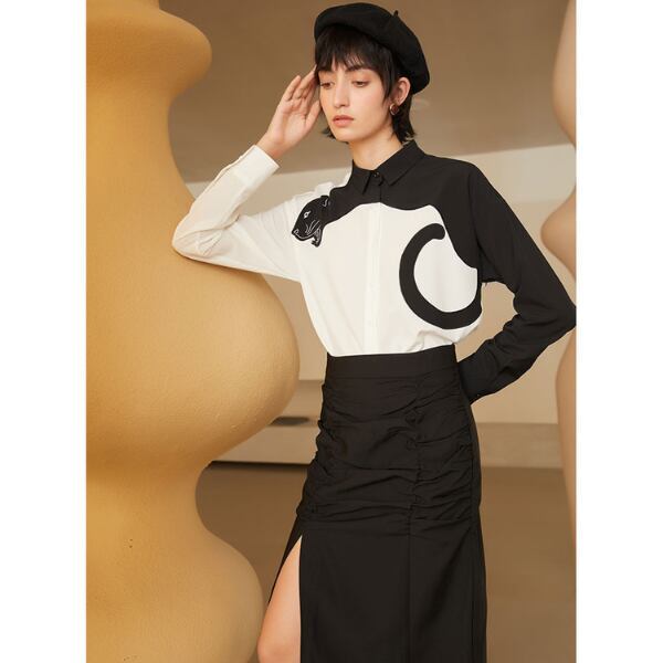 レオパード刺繍ブラウス C0060