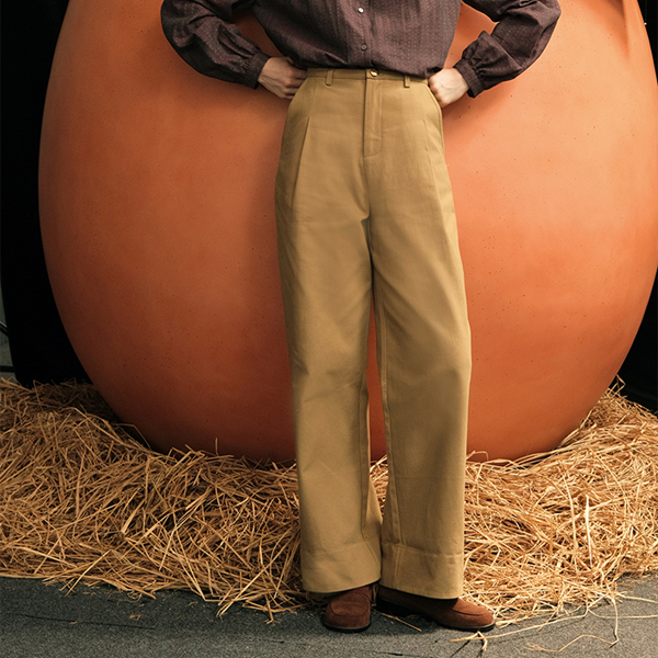 【2color】ルーズストライプカフパンツ Z00602