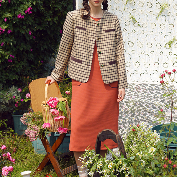 クラシックチェック柄ショートジャケット Z00509