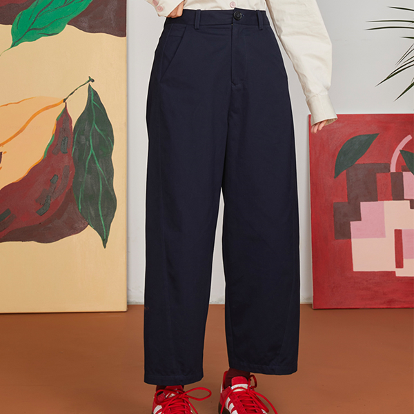 キャット刺繍コットンテーパードパンツ 《Z00697》