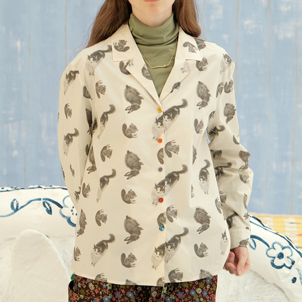 アニマルプリントヴィンテージシャツ Z00600