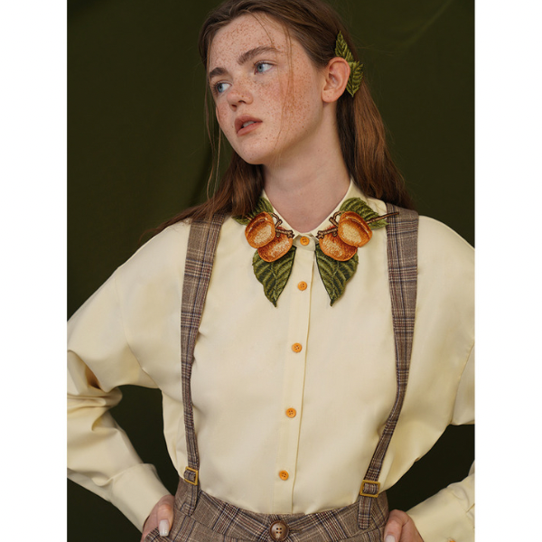 桃が成ったブリテッシュデザインシャツ sp0068