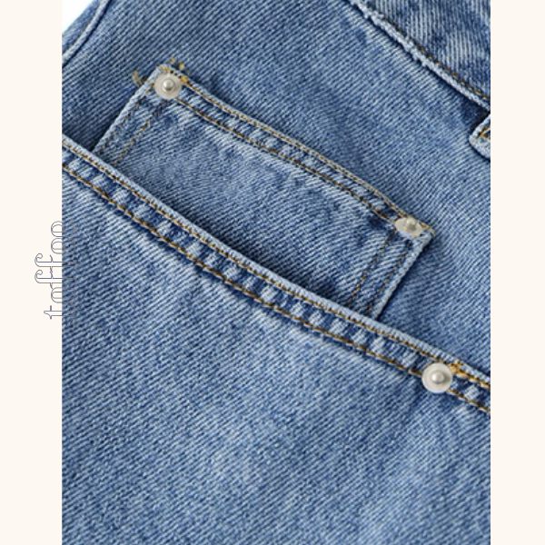 デザインポケット付きハイウエストジーンズ《Z00957》