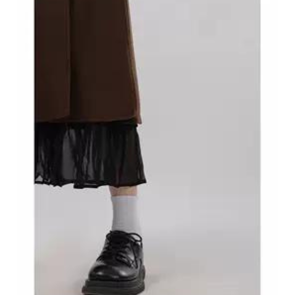 【3color】プリーツドッキングスカート X-014