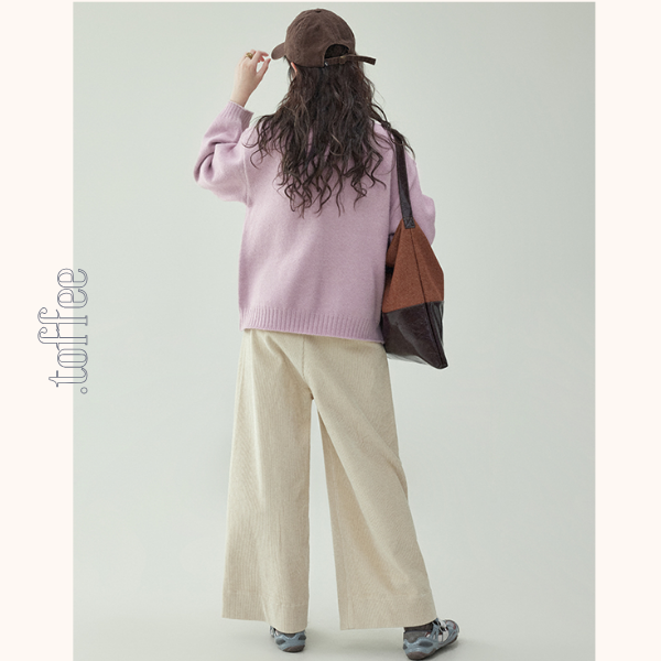 【2color】コーデュロイハイウエストワイドパンツ 《Z00734》