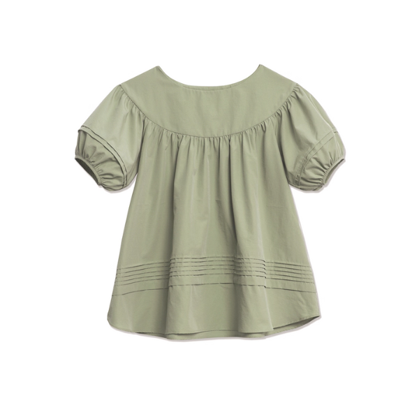 パフスリーブプリーツブラウス《Z01091》