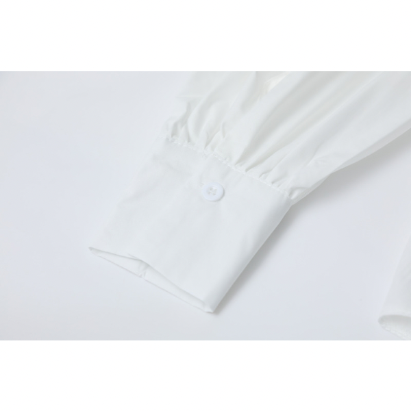 【2color】フリルヘムショート丈シャツワンピース Z00048