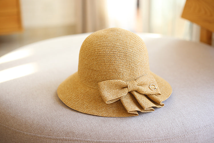 【3color】プリーツが入ったストローハット