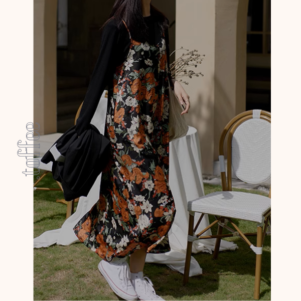 フローラルプリントキャミワンピース《Z00997》