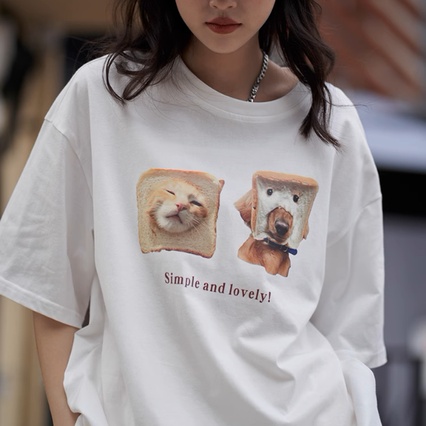 【6color】アニマルプリントオーバーサイズTシャツ《Z00990》