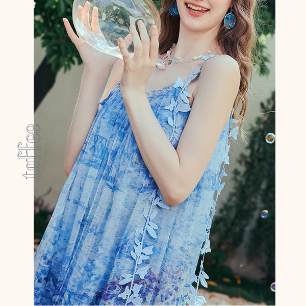 レイヤード風マリンテイストサスペンダーワンピース《Z00970》