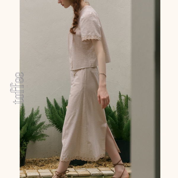 レトロ調ハイウエストAラインロングスカート Z00783