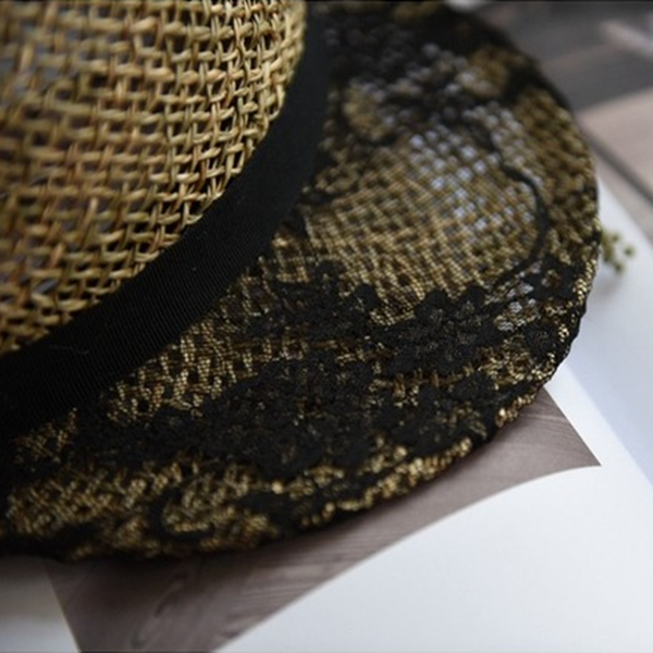 バックリボン付ストローベースボールキャップ Z00403