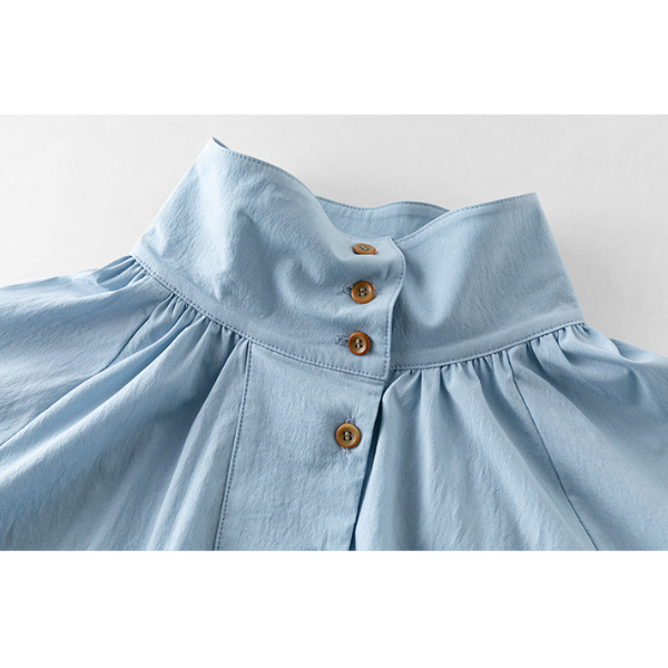 【2color】不規則でニッチなハイネックシャツ Z00095