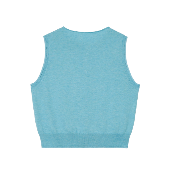 羽ばたく鳥と木の実のシアーニットベスト《Z01018》