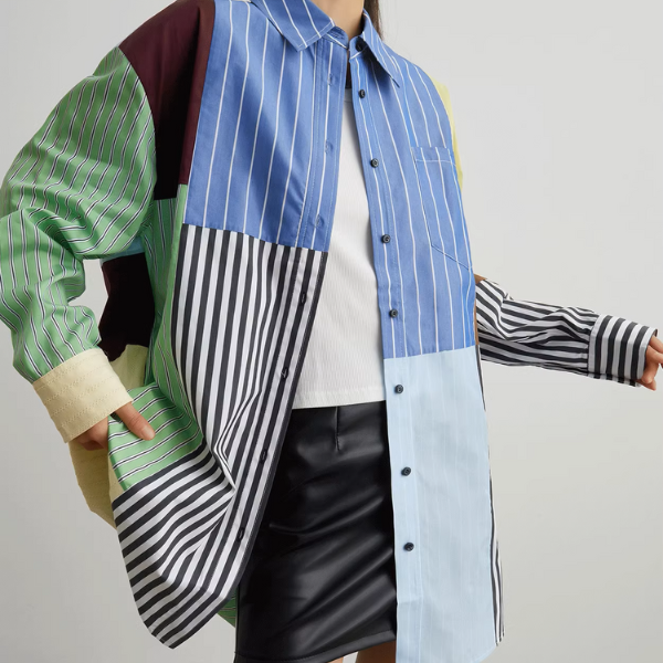 マルチカラーパッチワークルーズシャツ《Z00946》