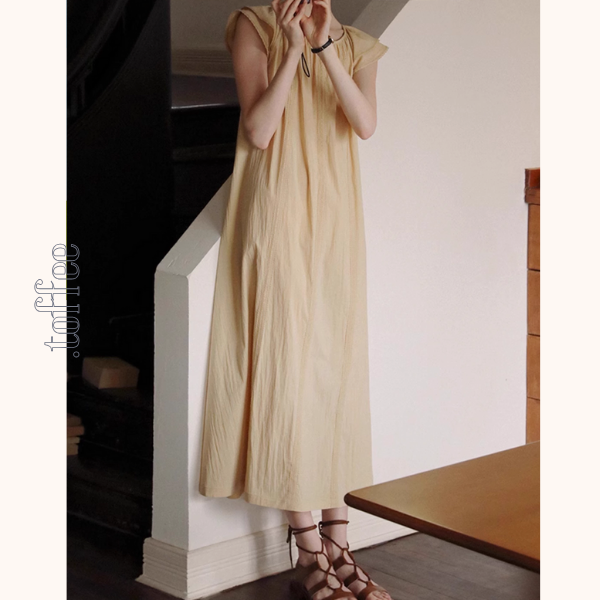 フライングスリーブミモレ丈ワンピース《Z01026》