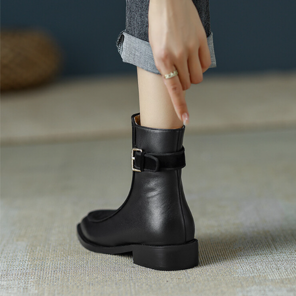 【3color】シームデザインベルテッドブーツ X-372