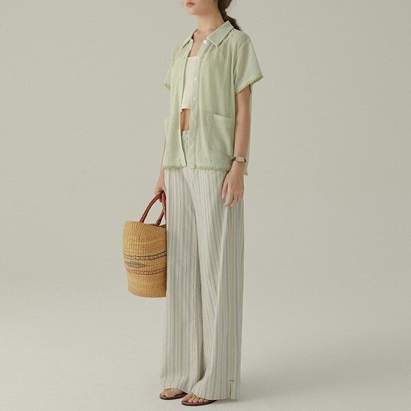 ストライプストレートパンツ Z00383