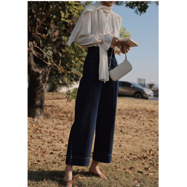 ダブルフラップワイドデニム w-151