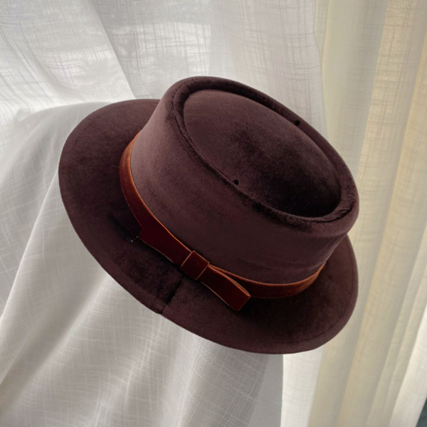 【6color】リボン付きフラットハット Z00060