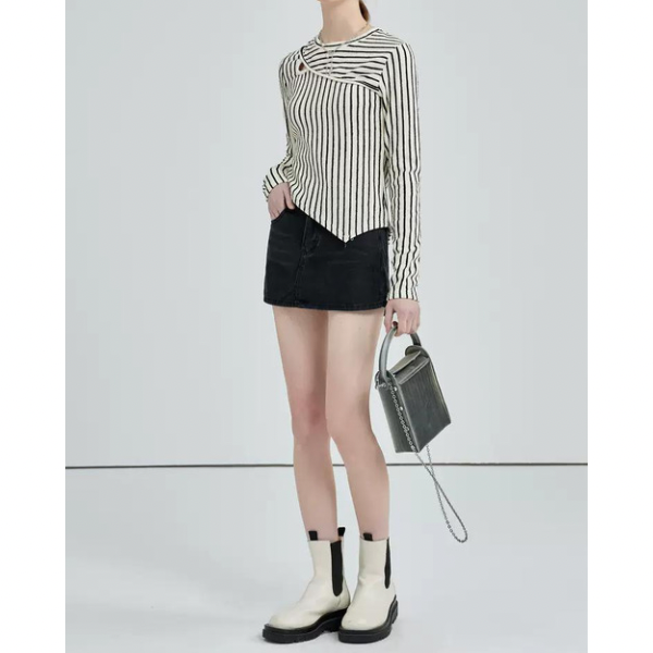 イレヘムストライプトップス w-141