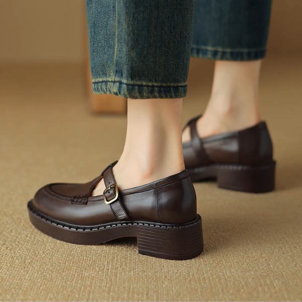 【2color】レトロ感漂う厚底メリージェーンシューズ《Z01100》
