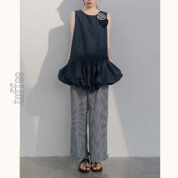 【2color】ふんわり咲く花モチーフのバルーンワンピース《Z01073》