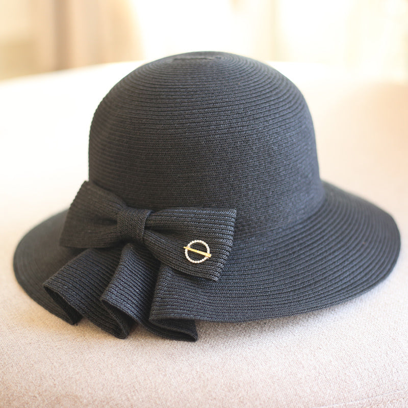 【3color】プリーツが入ったストローハット