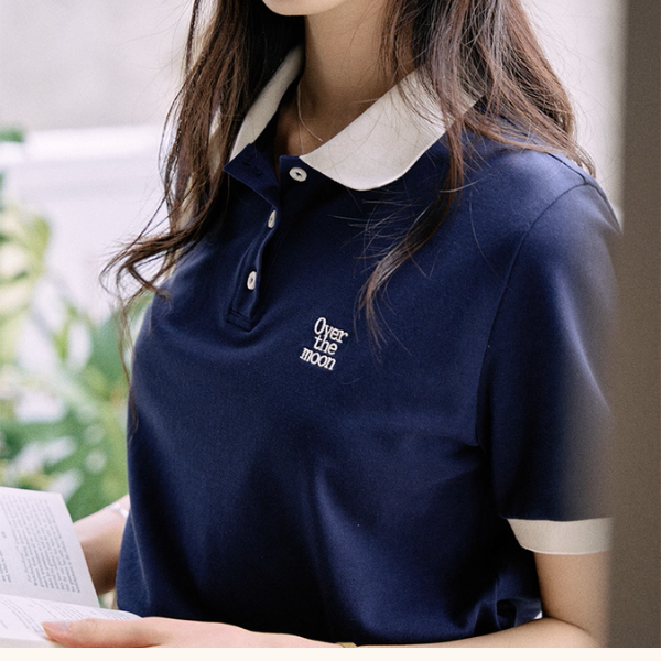 配色襟が映えるロゴ刺繍ポロシャツ《Z01110》