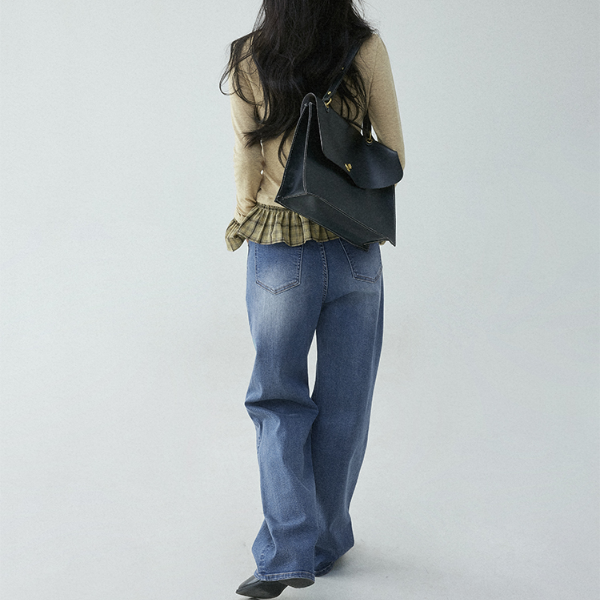 チェック柄ティアードデザインスリムトップ《Z00836》