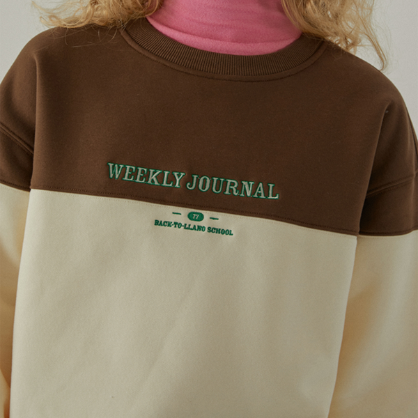 【2color】レター刺繍バイカラースウェット Z00554