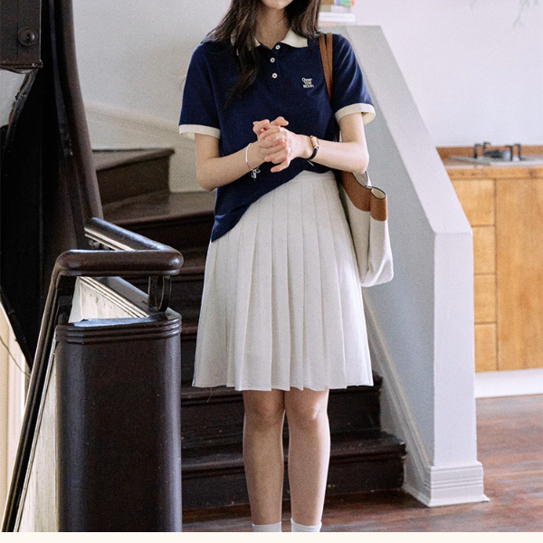 配色襟が映えるロゴ刺繍ポロシャツ《Z01110》