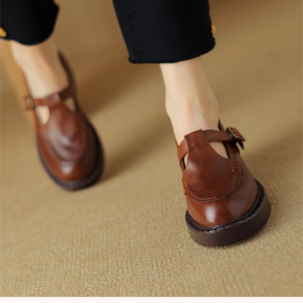 【2color】レトロ感漂う厚底メリージェーンシューズ《Z01100》