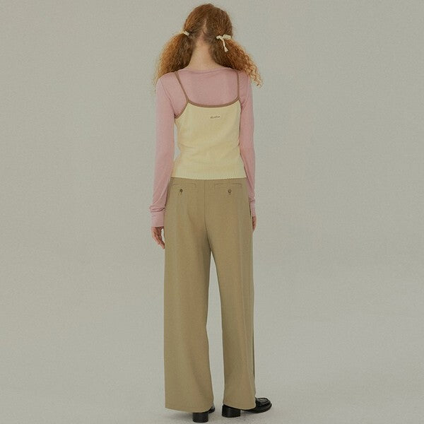 プリーツ入りストレートルーズパンツ Z00382