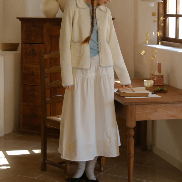 北欧風コントラストエッジカーディガン《Z00826》