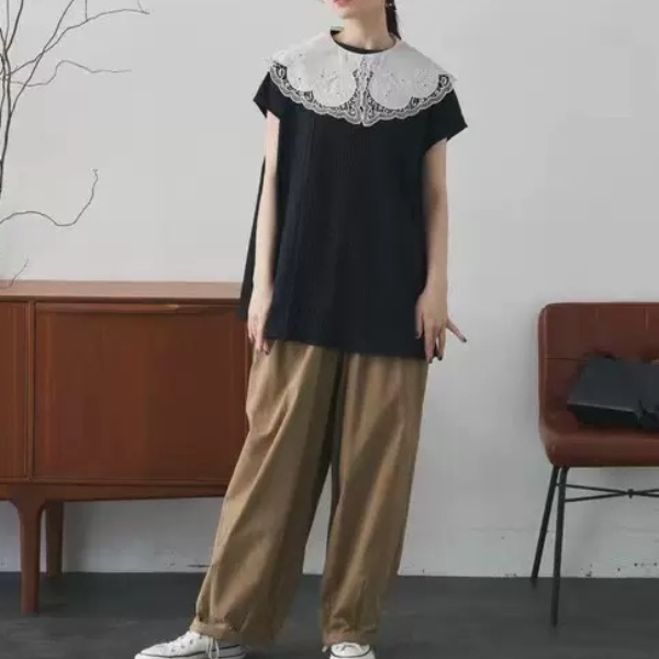 【3color】エレガントレースフェイクラペル AU-374