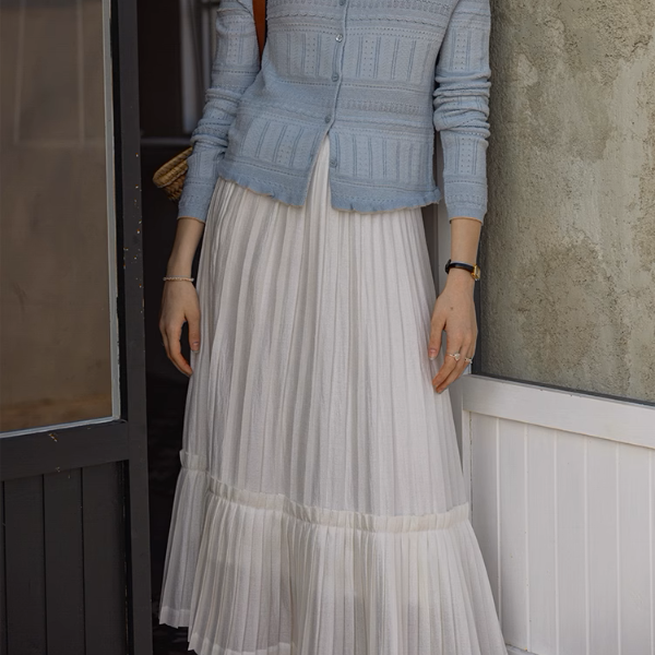 【2color】プリーツティアードフレアスカート《Z00864》